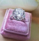 Women s Huge Engagement Ring Round Ef vvs Lab Grown Diamond In 14k White Gold