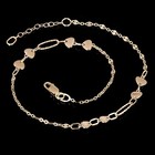 Italian 14k Yellow Gold Heart   Oval Link Anklet  Bracelet 10 5  4 9mm 2 5 Grams