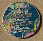 Rare  Blue Yellow Pink Alcoholics Anonymous 33 Year Aa Medallion Coin Token