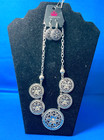 Silver Tone Necklace And Earring Set In Gift Bag