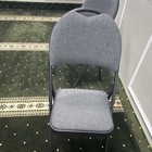 Gray Fabric Padded Folding Banquet Chair  Black Metal Frame  300 Lb Capacity