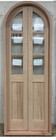 Rustic Oak Lumber Arch Top Door Solid Wood Storybook Double Doors Pre Hung