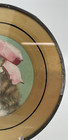 Antique Victorian Chimney Flue Cover Girl With Hat Round Glass Germany 7 3 4 