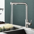 Stainless Steel Kitchen Sink Faucet Pull Down Sprayer Single Handle Swivel Mixer
