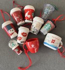 Starbucks Christmas Ornament Lot Of 10 Vintage Rare Mini Cup Holiday Tumbler 