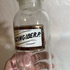 Early Antique Apothecary Drugstore Label Under Glass Bottle Jar Zingiber