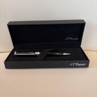S t  Dupont Medium Line D Ballpoint Pen Black   Rose Gold Trim Good Condition