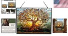 Rectangle Tree Of Life Stained Glass Window Hanging Window Suncatcher Glass P   