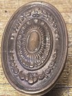 Vintage Heavy Metal Solid Door Knobs Victorian Ornate Limpet Detail Nice  Patina