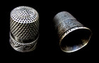 Antique 1920 s Pair Of Sterling Silver Thimbles - Simon Brothers - Philadelphia