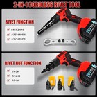 6-in-1 Electric Rivet Nut Gun Set  3 0 4  4 8mm 10-24   1 4 5 16 3 8  Nut Insert