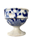Antique 19thc Chinese Export Blue   White Porcelain Egg Cup Canton Style