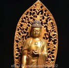 10 4  Ancient Chinese Bronze Gilt Sakyamuni Tathagata Buddha Statue Sculpture