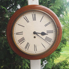 Antique 1930s English Chain Fusee 16  Gallery Wall Clock - 8 Day - Serviced