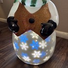 Vintage Christmas Frosty The Snowman Blow Mold     Snowflakes Change White blue 2   