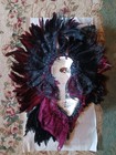 Unique Creations Lady Face Mask Wall Art Red Black Signed Numbered