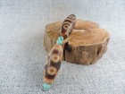Pair Antique 7eyes Tibetan Old Agate Dzi Bead Amulet Pendant Tibet Gzi Beads D