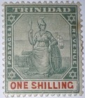 Travelstamps  1896-1904 Trinidad Stamps Sc  85  1 Shilling mint  Og  Hinged Mogh