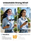 Handfan 10000mah Neck Fan  360   Rotation Hands Free Portable Fans For Your