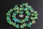 Top Drilled Sea Beach Glass 20 Pcs Lot Green Lime Cyan Pendant Jewelry Use