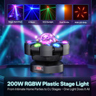 200w Laser Light Rgbw Led Moving Head Disco Stage Lighting Beam Dmx512 Party Dj