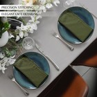 Ramanta Home 12 Linen Flax Cotton Cloth Napkins 18x18  Olive Green Lace