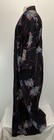 Vtg Japanese Yukata Summer Cotton Kimono Robe Black Floral Unisex Draped Sleeves