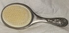 Vintage Pewter Vanity Hair Brush  Flowers Roses Antique Boudoir Victorian