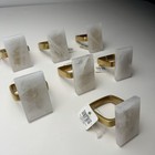 Crate   Barrel White Quartz Marble Gold Napkin Ring S 7pcs Set Table Setting