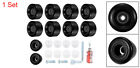 8pcs Roller Skate Wheels Quad With Abec-9 Bearing 82a Pu 2 Toe Stoppers Black