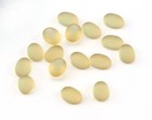 5 Pcs Cabochons Yellow Czech Glass Oval 6x8mm Flat Back Cab31-19
