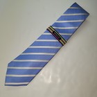 Resilio Tie Blue White Diagonal Stripe Textured Dress Mens Necktie 100  Silk New