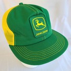 John Deere Trucker Hat Green Yellow Mesh Cap Foam Lining Big Patch K-product Usa