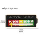 Funny Social Battery Slider Pin 7-mood Expression Badge  Cute Interactive Pin         