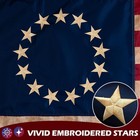 Betsy Ross Flag 4x6 Ft Tea-stained Vintage American Flag With Embroidered 13    