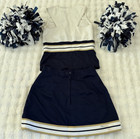 Ahs Varsity Cheer Cheerleader Uniform Outfit Set Navy Poms B 30-32  W 26-27