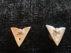 Vintage Western Shirt Collar Tips clips silver Tone Rhinestone 