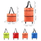 2 In 1 Lightweight Collapsible Shopping Cart folding Shopping Bag Cart Blue