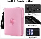 Pink 4-pocket Zip Card Binder Holds 320 Tcg Mtg Sports   Game Cards Pu Case