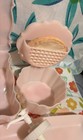 Schwartz Bros Pink White Rose Plastic Vanity Dresser 4 Piece Set Mcm Vintage 