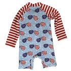 Caden Lane Patriotic Star   Sunglass Print One-piece Romper Swimsuit Unisex 2t