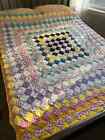 Vintage 1940   s All Around The World Quilt 74x69