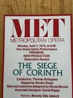 Vtg Met Metropolitan Opera Siege Of Corinth Cast Poster 1975 11 5x21