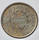 1804 Draped Bust Half Cent 1 2c Crosslet 4 No Stems