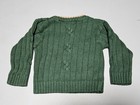 Vintage Mckids Reversible Cable Knit Pullover Sweater 18m Green Crew Neck