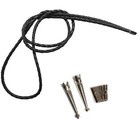 Blank Bolo String Tie Kit Standard Slide Smooth Tips Black Vinyl Braid Silver