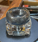 Antique Solid Glass Safety Funnel Shaped Inkwell Inkstand Dip Or Fountain Pens