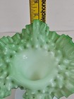 Antique Victorian Jack-in-the-pulpit Hand Blown Vase Green   White
