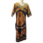 Handmade Y2k African 2-pc Set Women Sz M l Embroidery Ankara Tunic   Midi Skirt