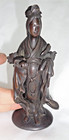 Fine Japanese Meiji Bronze Statue   Figurine Geisha Girl     Some Loss